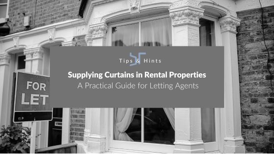 a house with large bay window, with curtains, and a to let sign out the front